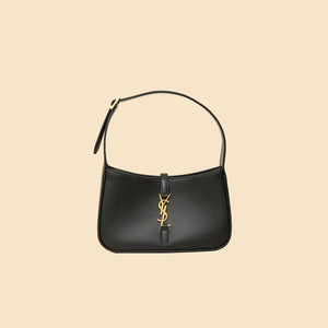 YSL Black LE 5 À 7 Smooth Hobo Bag