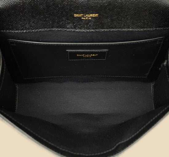 YSL Black Mix Quilted Envelope Medium Shoulder Bag-YSL-THE CLOSET