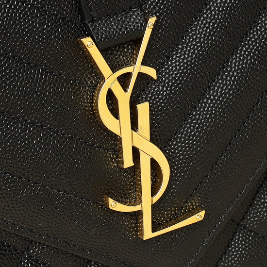 YSL Black Mix Quilted Envelope Medium Shoulder Bag-YSL-THE CLOSET