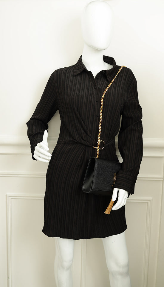 YSL Black Monogram Kate Tassel Medium Shoulder Bag-YSL-THE CLOSET