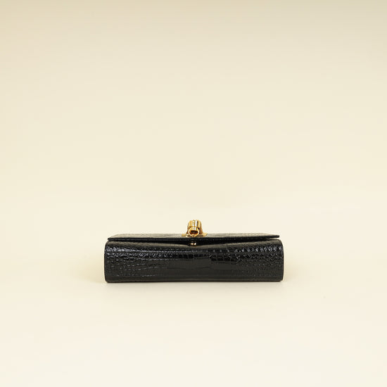 YSL Black Coco Embossed Kate Tassel Medium Shoulder Bag-YSL-THE CLOSET