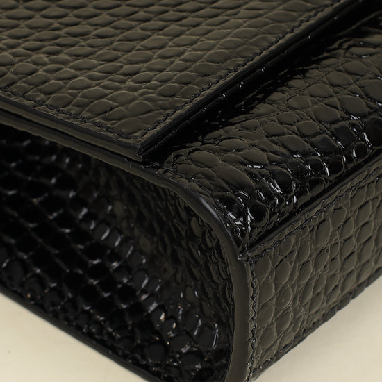 YSL Black Coco Embossed Kate Tassel Medium Shoulder Bag-YSL-THE CLOSET