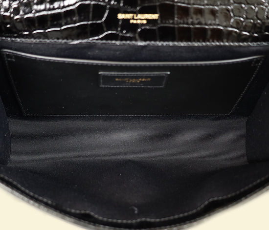 YSL Black Coco Embossed Kate Tassel Medium Shoulder Bag-YSL-THE CLOSET