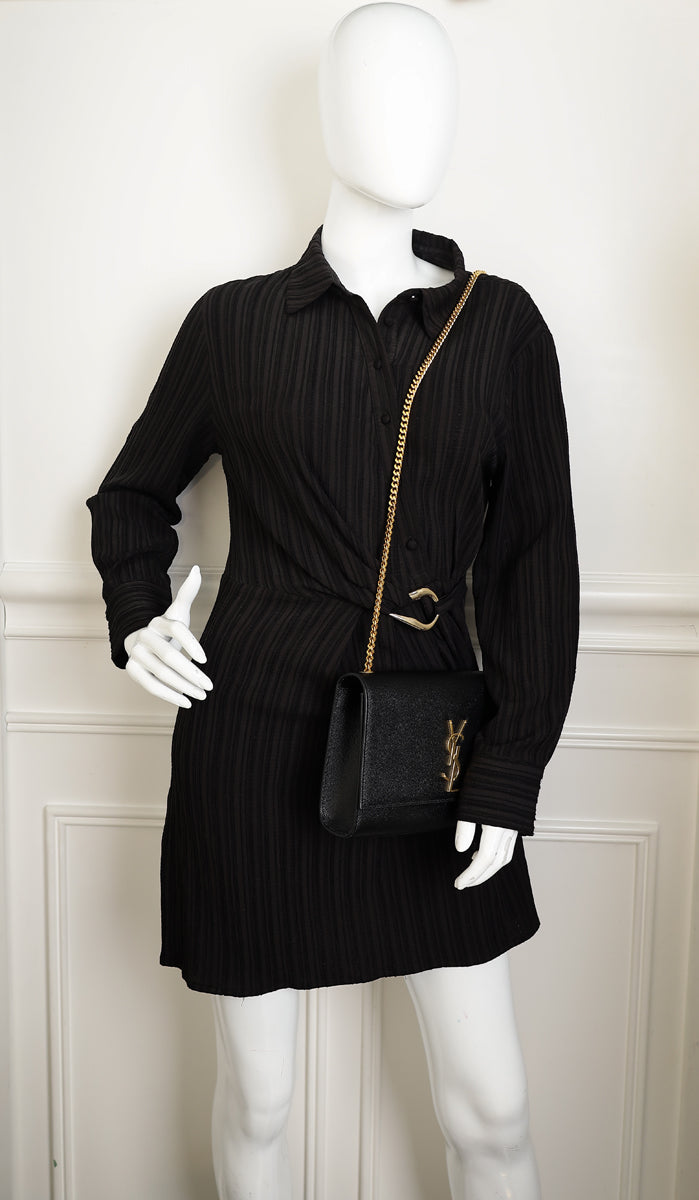 YSL Black Monogram Kate Medium Shoulder Bag-YSL-THE CLOSET