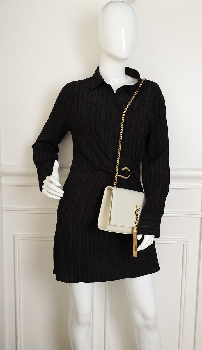 YSL Blanc Vintage Kate Tassel Medium Shoulder Bag-YSL-THE CLOSET