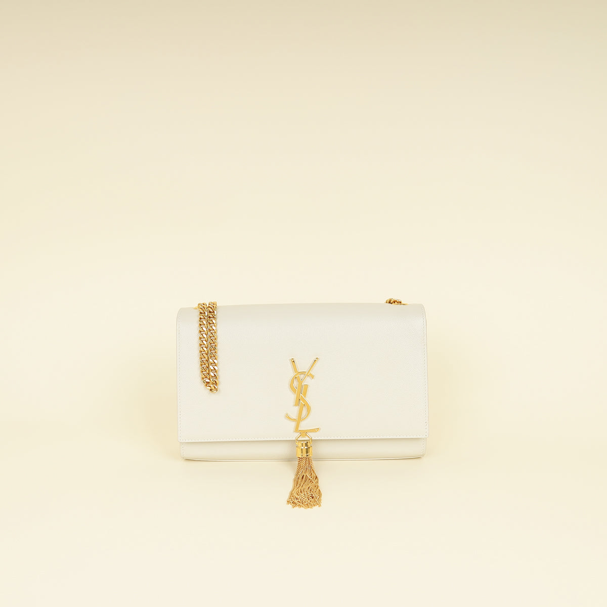 YSL Blanc Vintage Kate Tassel Medium Shoulder Bag-YSL-THE CLOSET