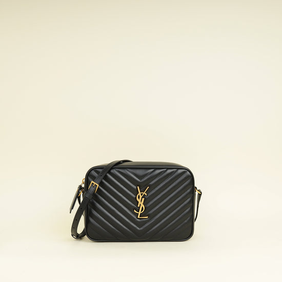 YSL Black Chevron Lou Camera Bag