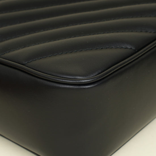 YSL Black Chevron Lou Camera Bag