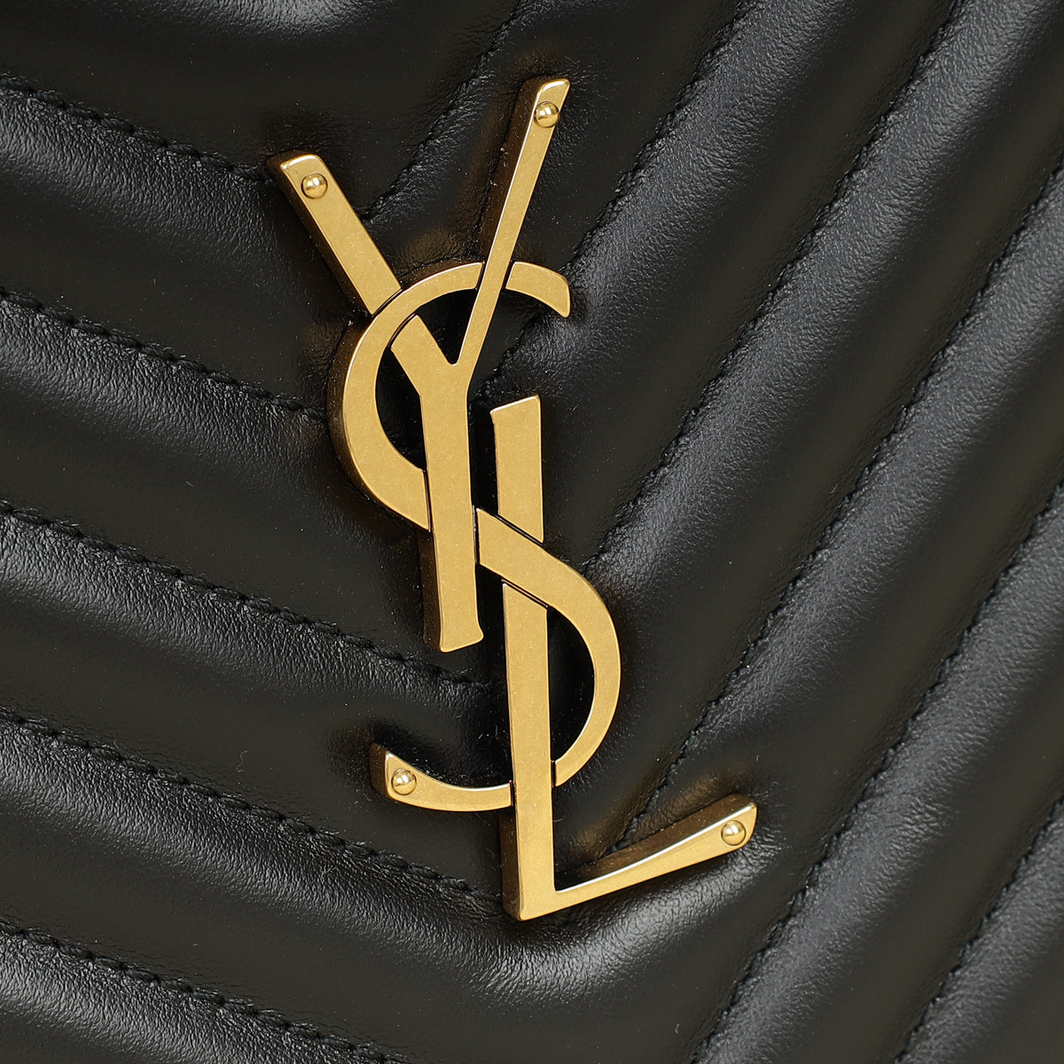 YSL Black Chevron Lou Camera Bag