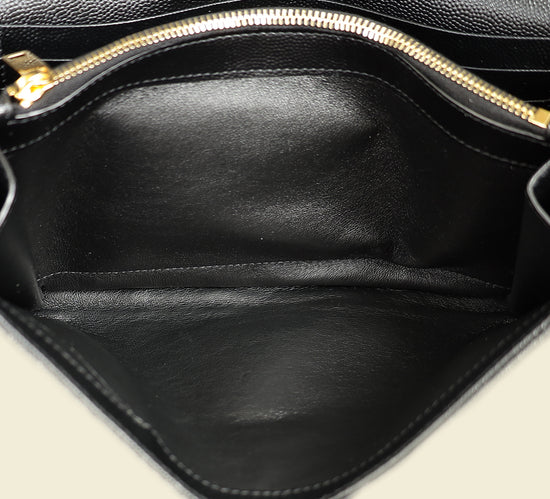 YSL Black Chevron Classic Cassandre Chain Wallet