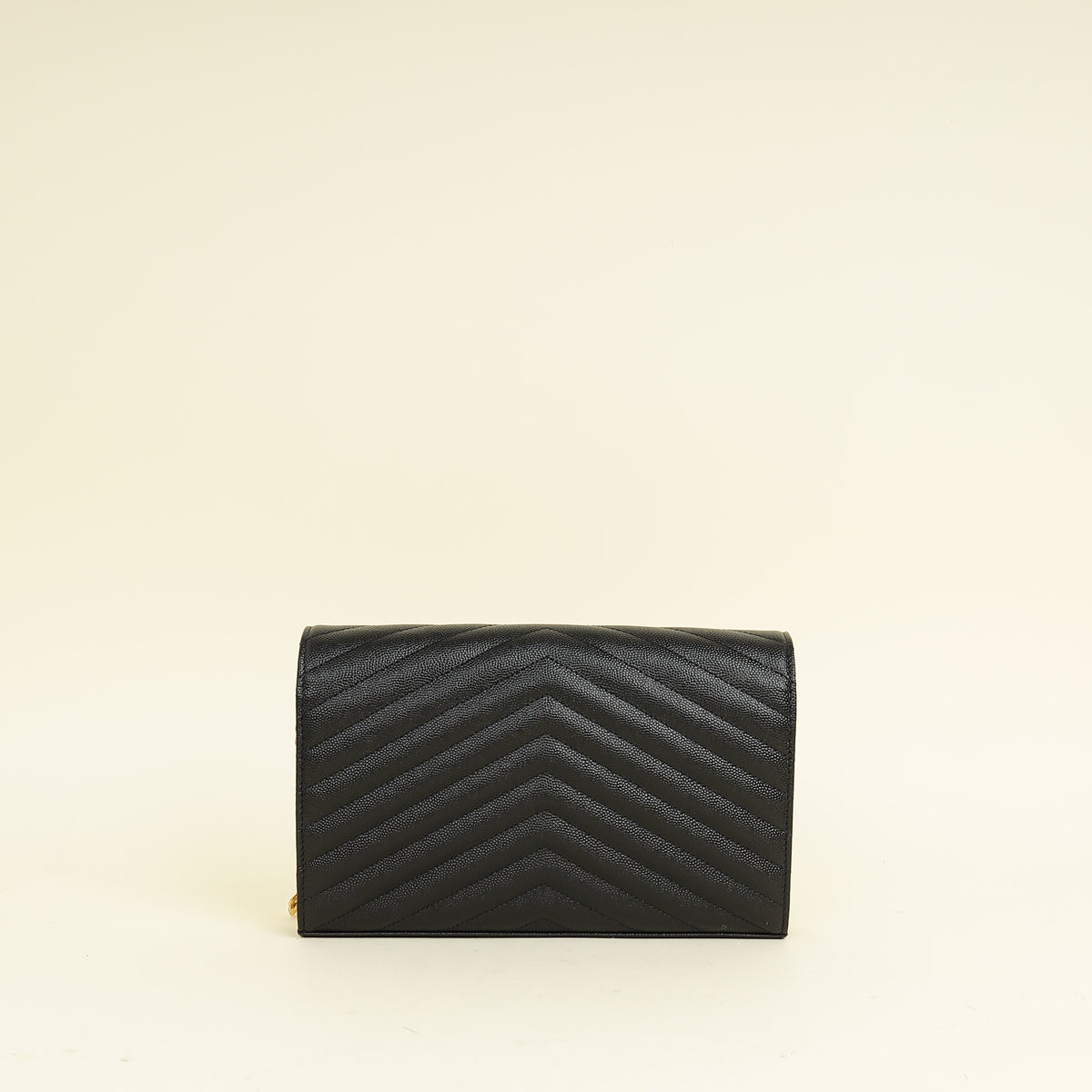 YSL Black Chevron Classic Cassandre Chain Wallet