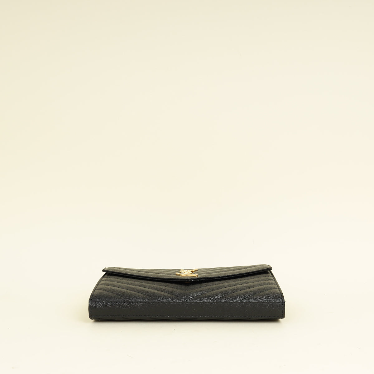 YSL Black Chevron Classic Cassandre Chain Wallet