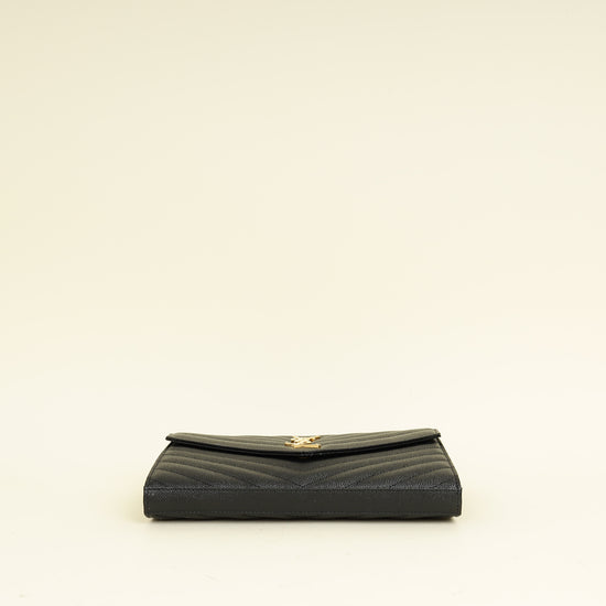 YSL Black Chevron Classic Cassandre Chain Wallet