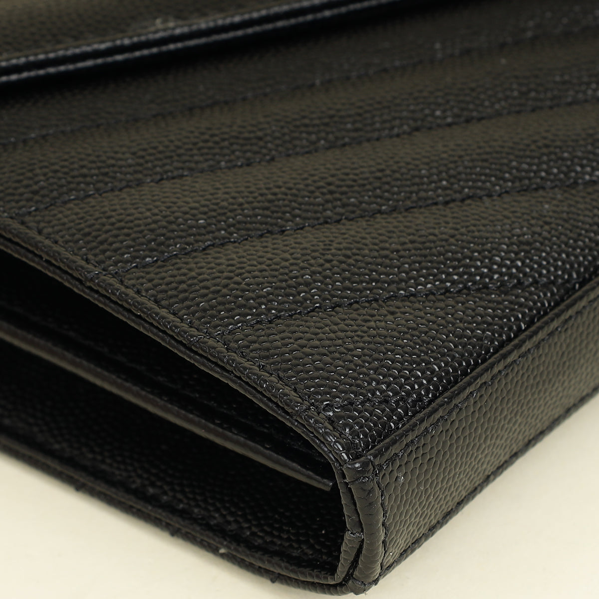 YSL Black Chevron Classic Cassandre Chain Wallet