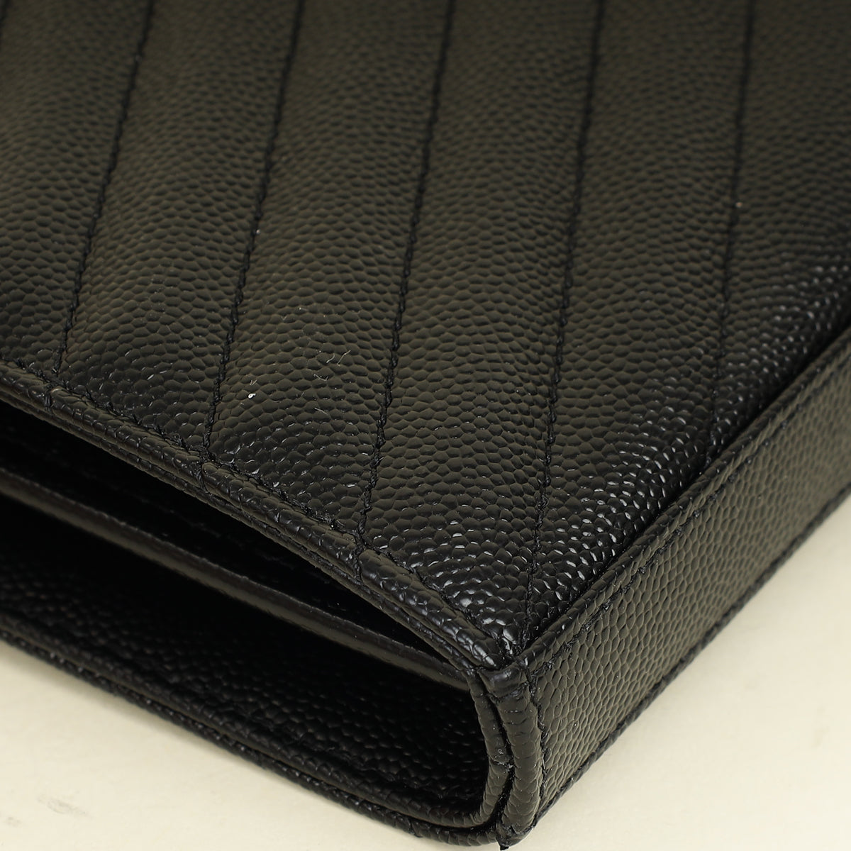 YSL Black Chevron Classic Cassandre Chain Wallet