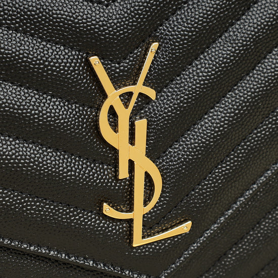 YSL Black Chevron Classic Cassandre Chain Wallet