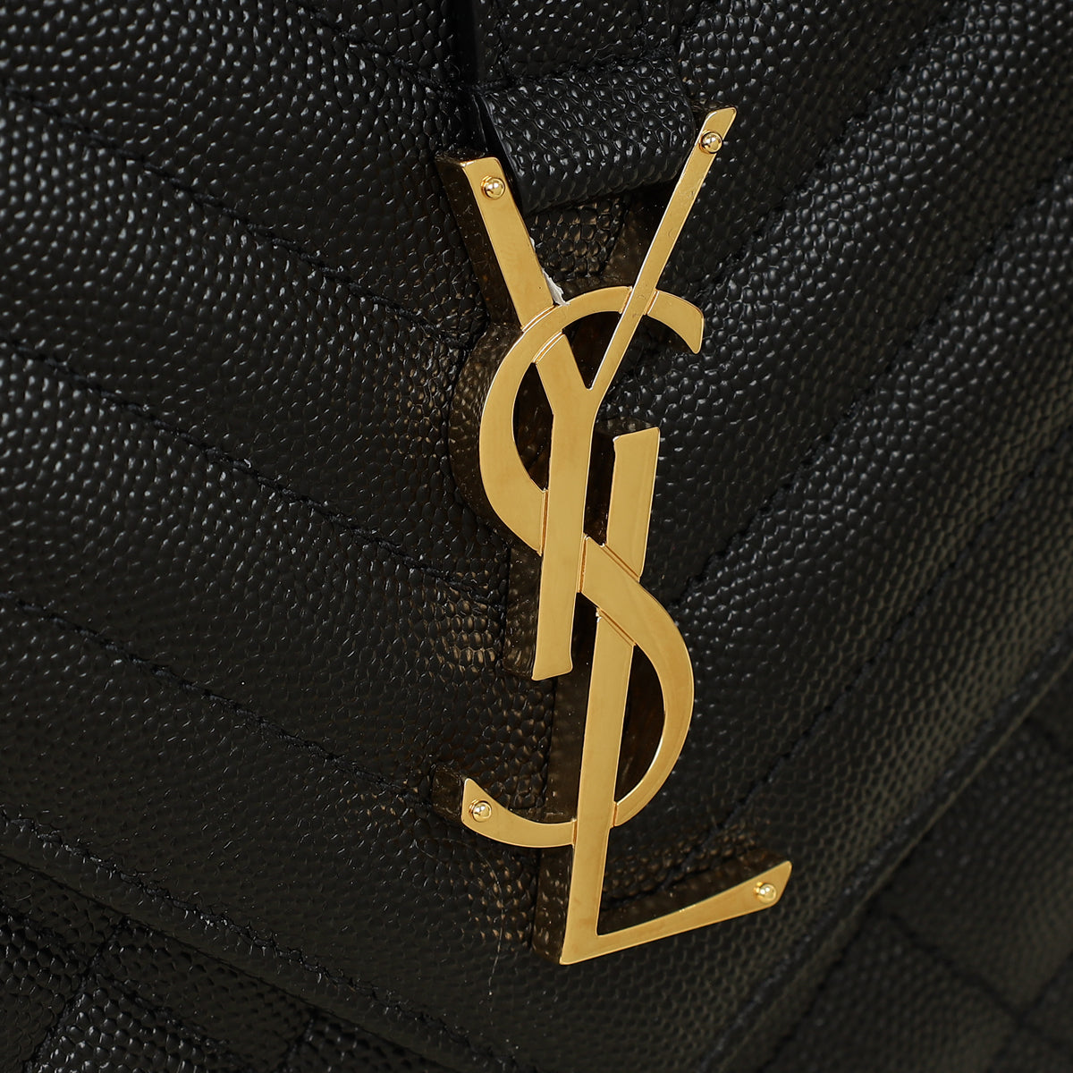 YSL Black Mix Quilted Envelope Medium Shoulder Bag