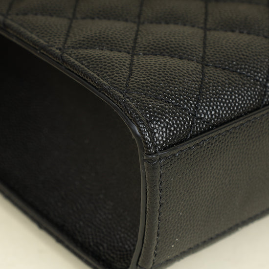 YSL Black Mix Quilted Envelope Medium Shoulder Bag