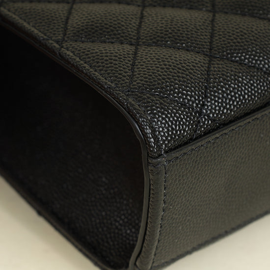 YSL Black Mix Quilted Envelope Medium Shoulder Bag
