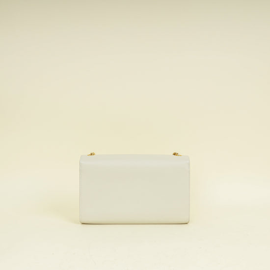 YSL Vintage Blanc Kate Tassel Medium Shoulder Bag