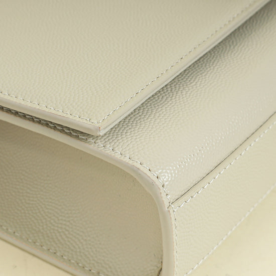 YSL Vintage Blanc Kate Tassel Medium Shoulder Bag