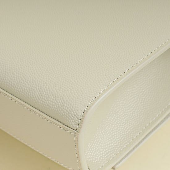 YSL Vintage Blanc Kate Tassel Medium Shoulder Bag