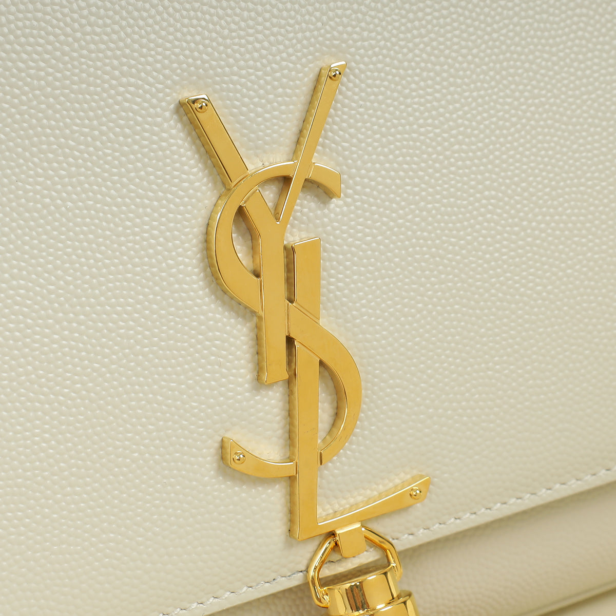 YSL Vintage Blanc Kate Tassel Medium Shoulder Bag