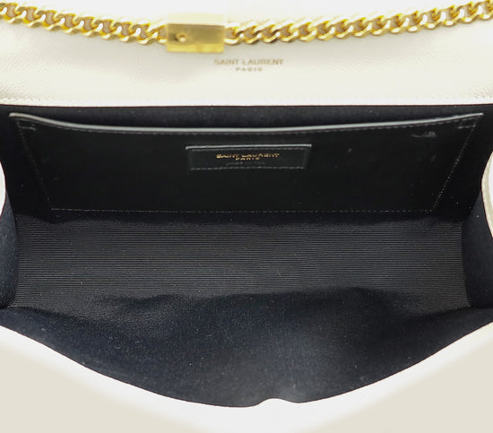 YSL Vintage Blanc Kate Tassel Medium Shoulder Bag