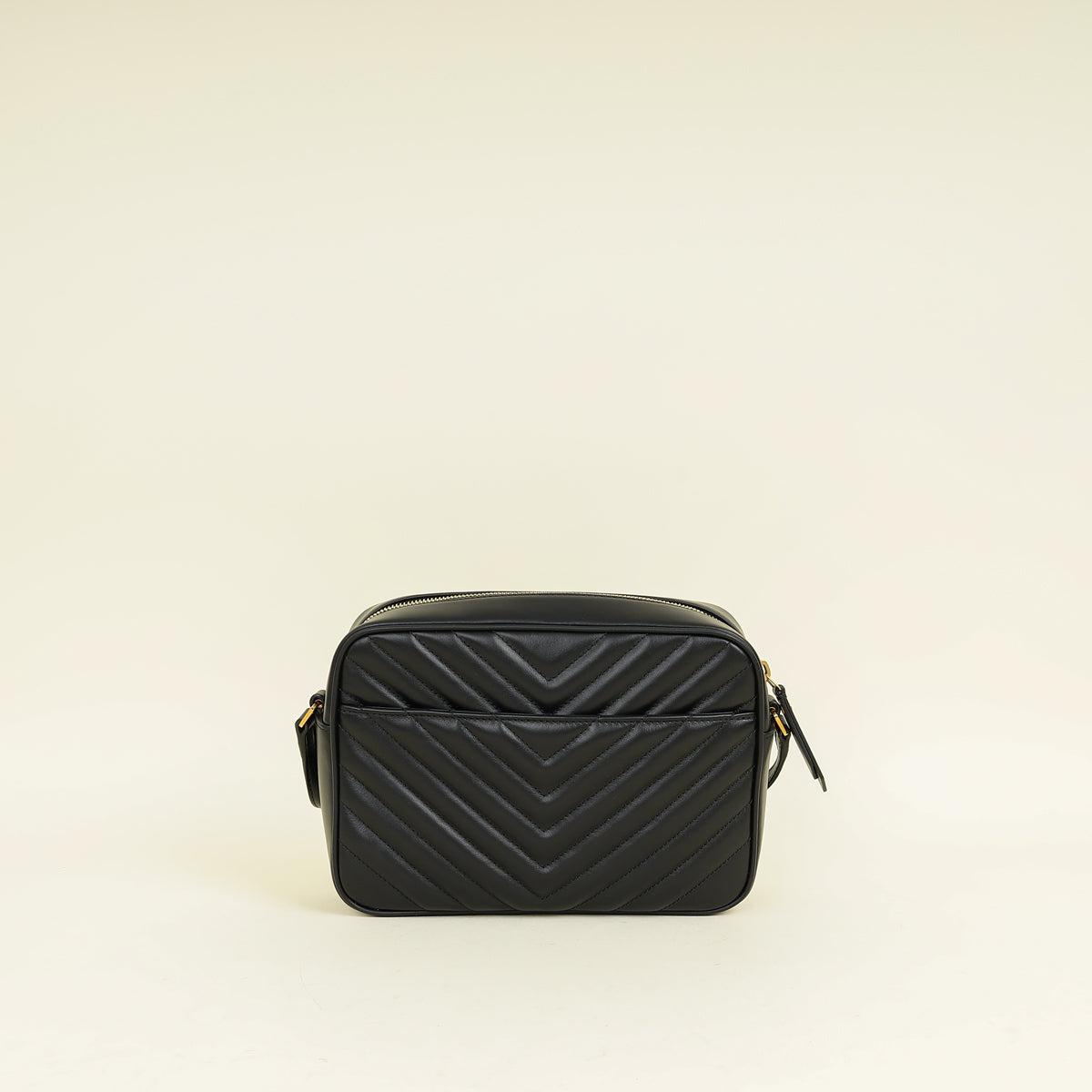 YSL Black Chevron Lou Camera Crossbody Bag