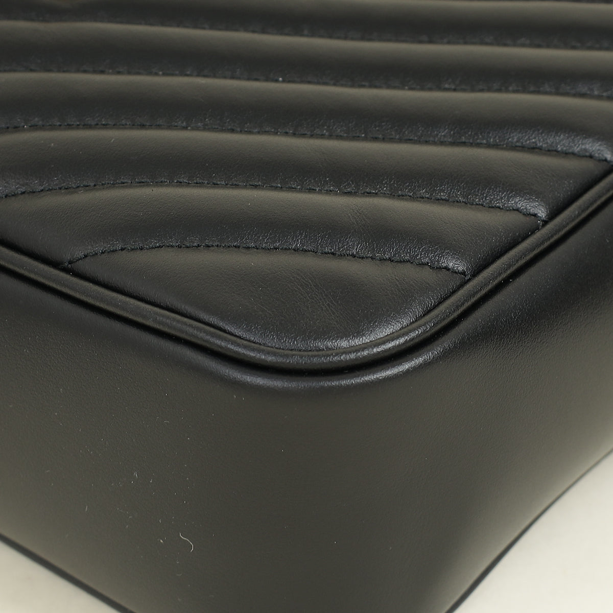 YSL Black Chevron Lou Camera Crossbody Bag