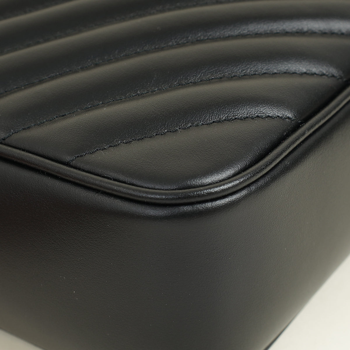 YSL Black Chevron Lou Camera Crossbody Bag