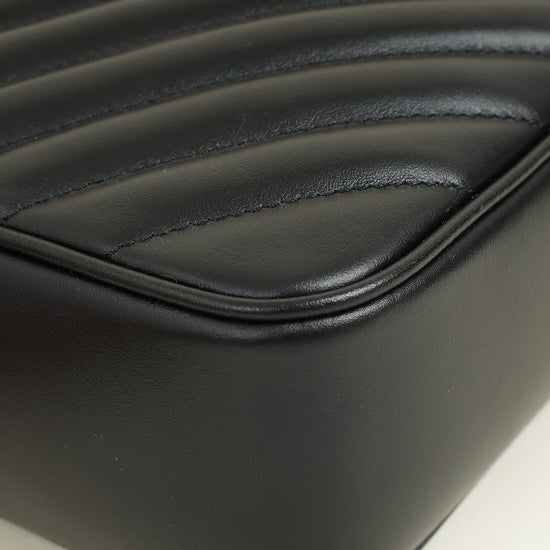 YSL Black Chevron Lou Camera Crossbody Bag