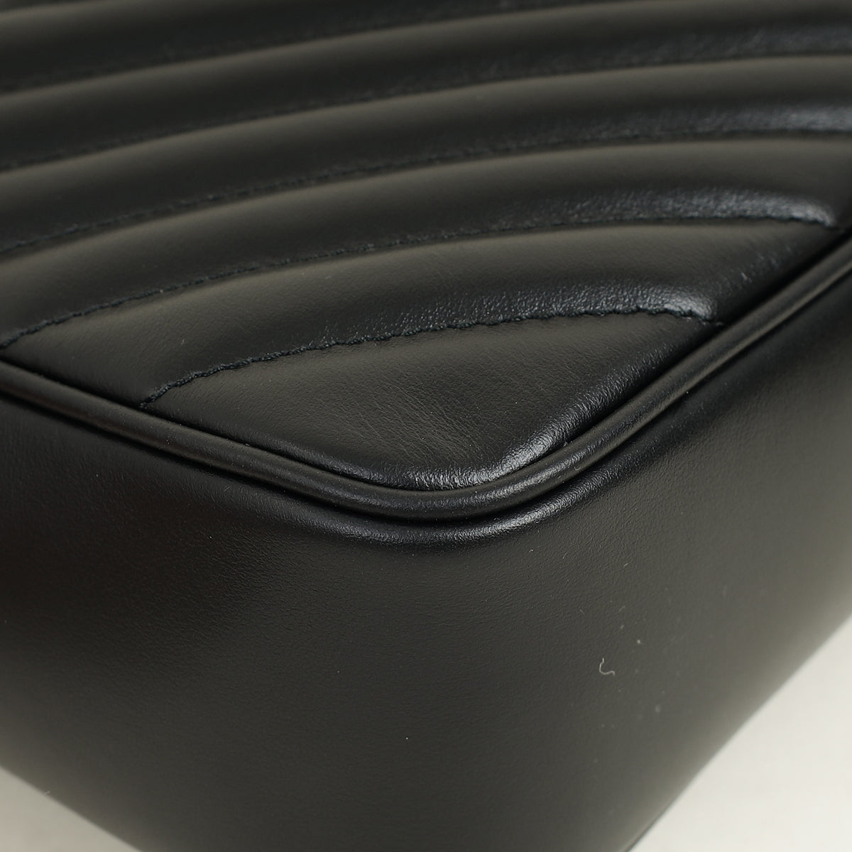 YSL Black Chevron Lou Camera Crossbody Bag