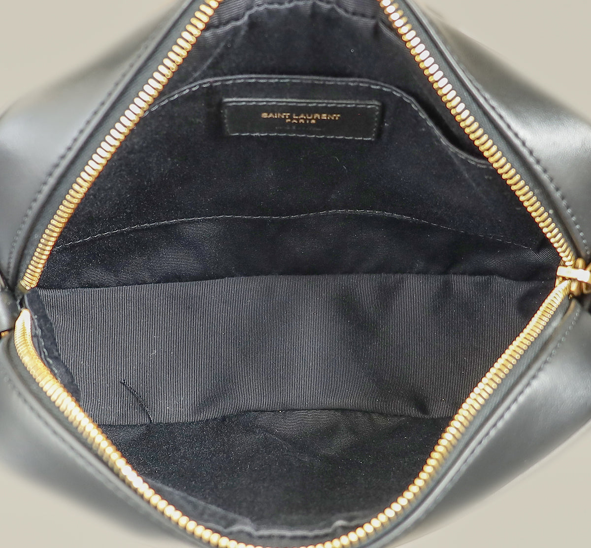 YSL Black Chevron Lou Camera Crossbody Bag