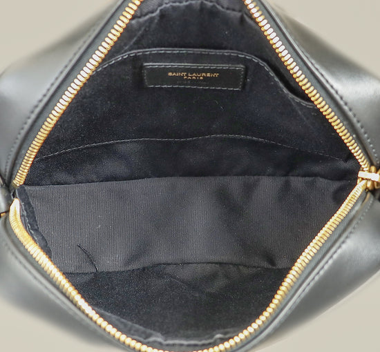 YSL Black Chevron Lou Camera Crossbody Bag