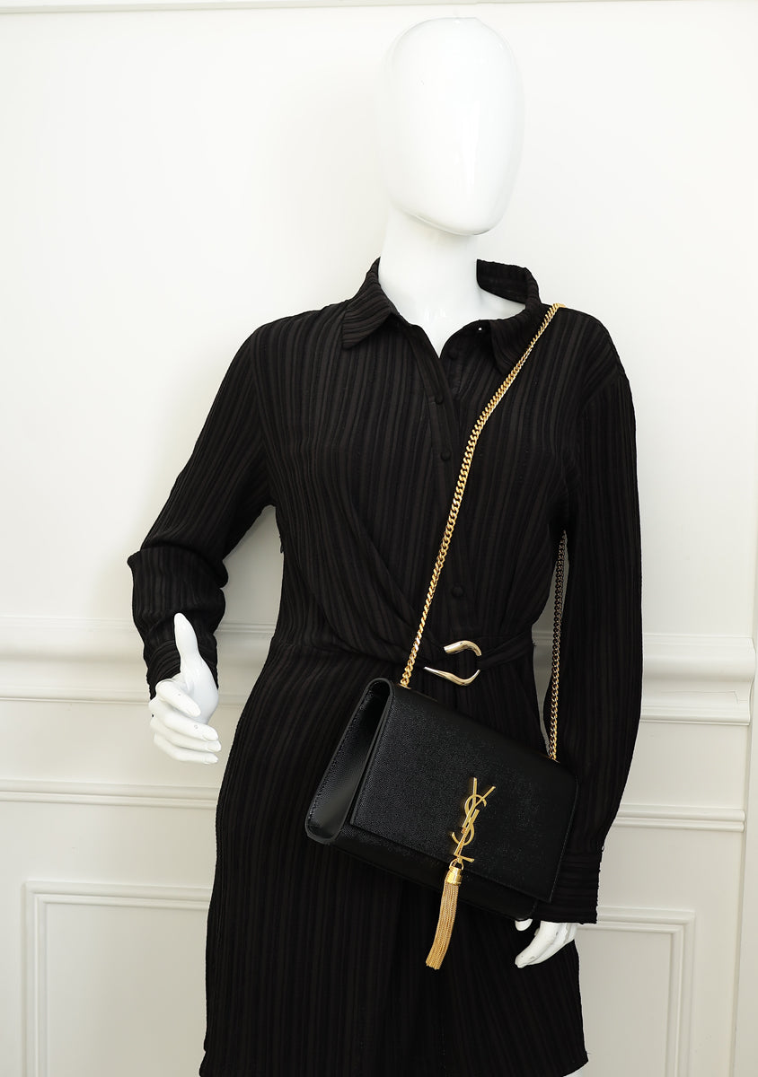 YSL Black Kate Tassel Medium Shoulder Bag