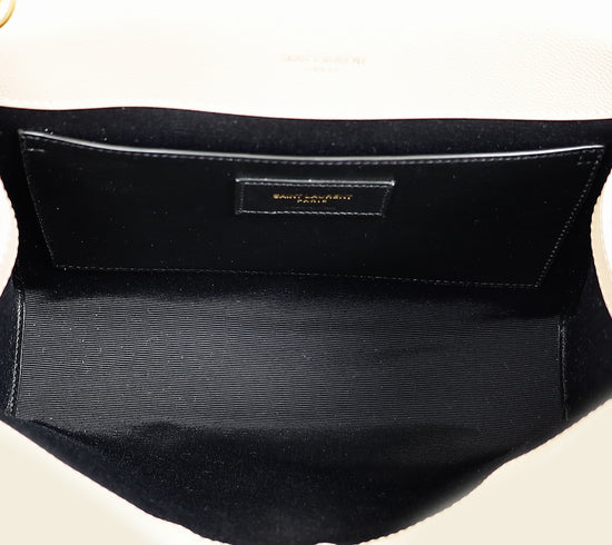 YSL Dark Beige Mix Quilted Envelope Medium Shoulder Bag