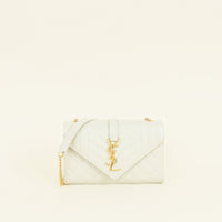 YSL Blanc Vintage Mix Quilt Envelope Small Shoulder Bag
