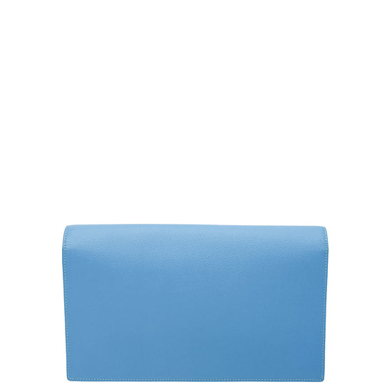 YSL Blue Monogram Classic Kate Clutch