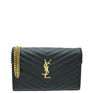محفظة سلسلة كاساندر الكلاسيكية باللون الأسود من YSL 