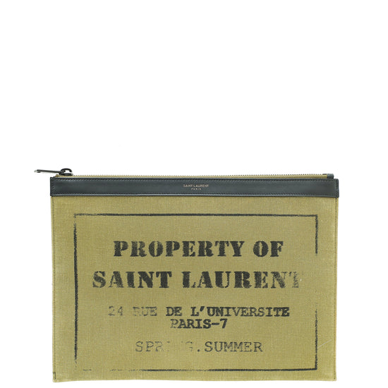 YSL Bicolor Printed Rider iPad Pouch