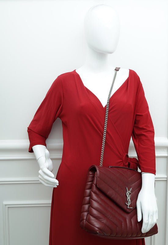 YSL Dark Red Loulou Medium Bag