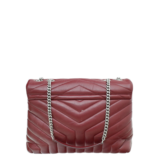 YSL Dark Red Loulou Medium Bag