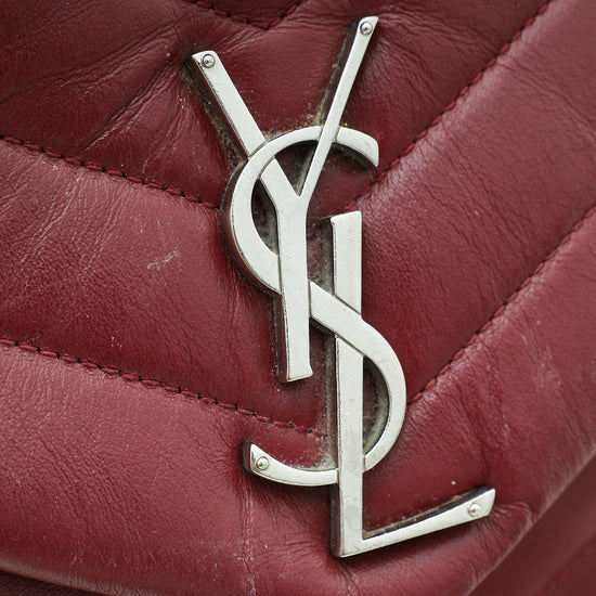 YSL Dark Red Loulou Medium Bag