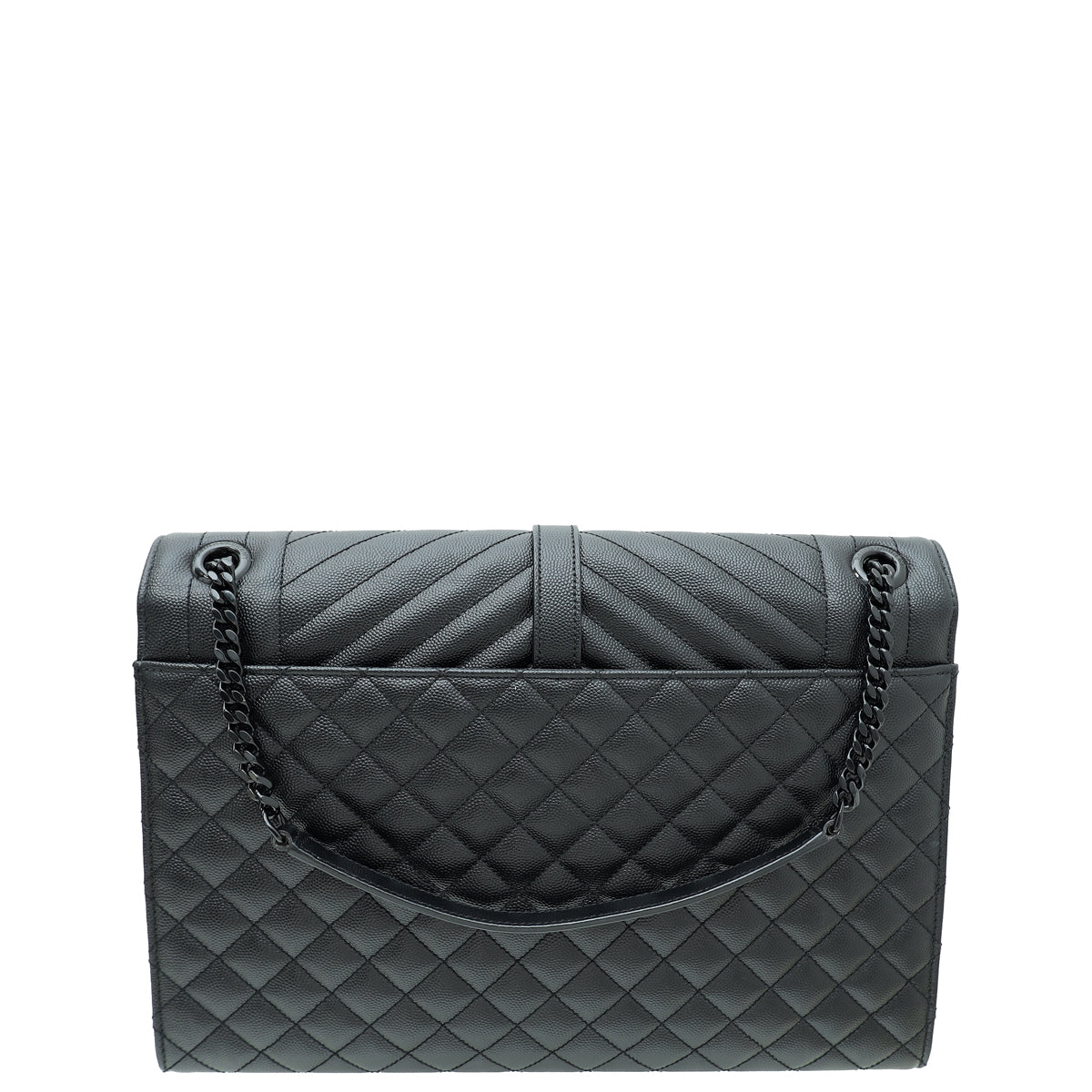YSL Black Mixed Quilt Envelope Flap Large Bag-YSL-THE CLOSET