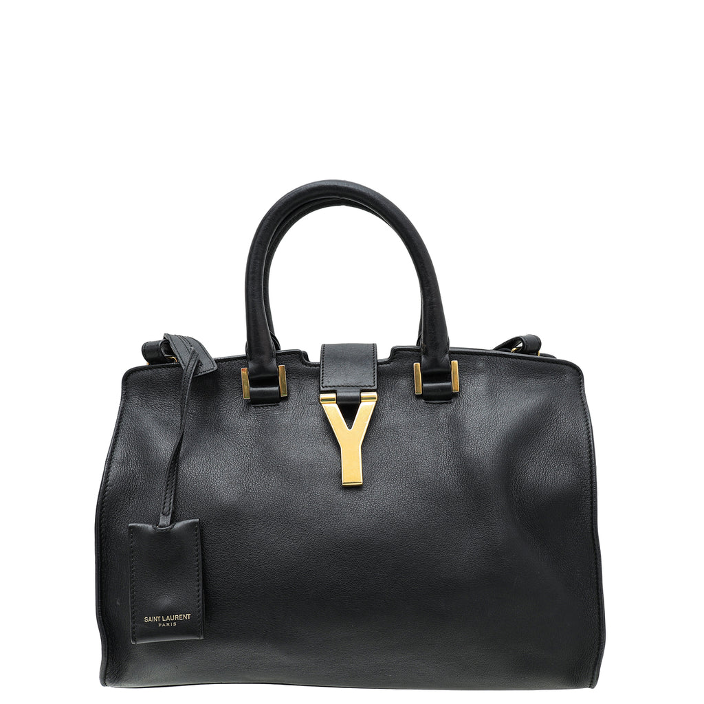 YSL Black Classic Y Cabas Small Tote Bag THE CLOSET