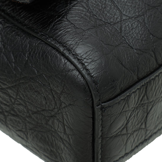 YSL Black Croco Embossed Reversible Kate Medium Chain Bag