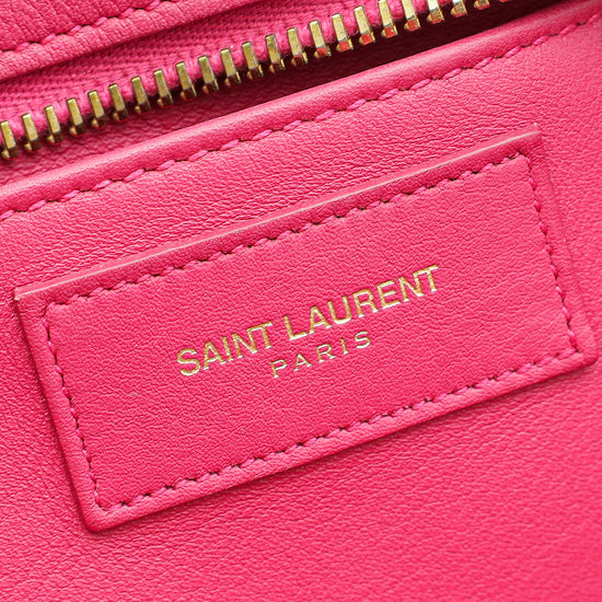 YSL Fuchsia Classic Y Cabas Tote Small Bag