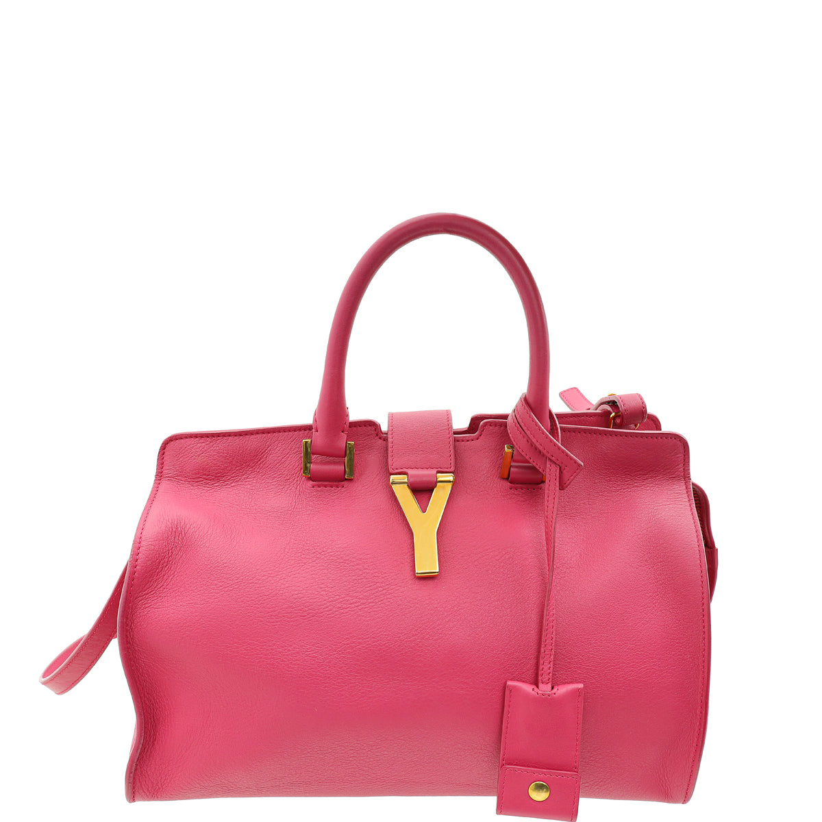 YSL Fuchsia Classic Y Cabas Tote Small Bag