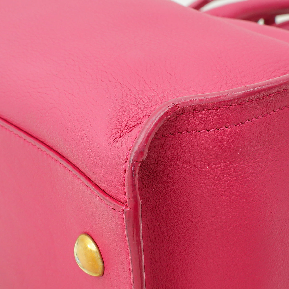 YSL Fuchsia Classic Y Cabas Tote Small Bag